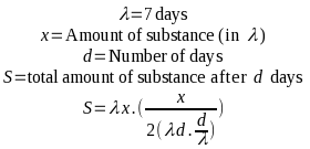 <Some insane lambda calculus about half-lives>